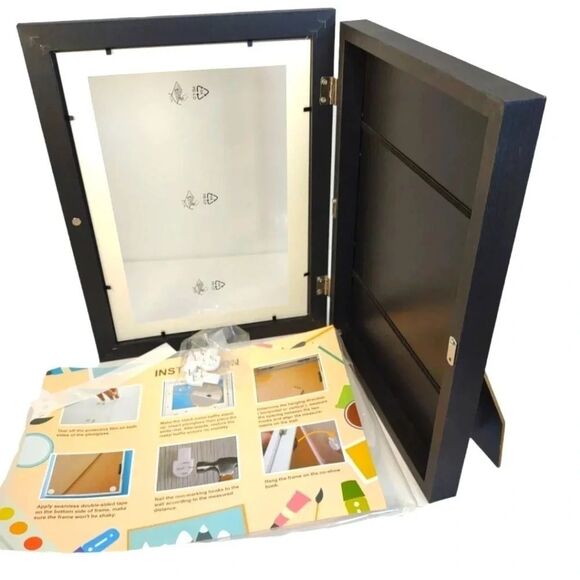 Shadow Box Wooden and Plexiglass New Black Hanging or Table Set up Weddi… - Picture 2 of 16